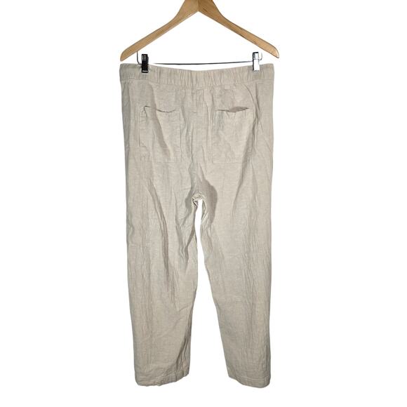 Gap Linen Blend Wide Leg Pullon Pants Drawstring Minimal Beachy Classic Large - Picture 5 of 7